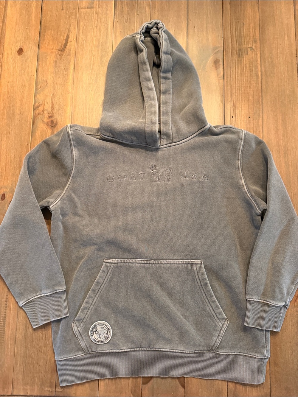 GOAT USA Kids' Washed Gray Pullover Hoodie